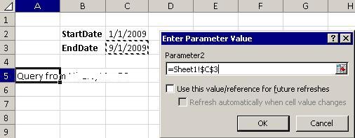 Create Parameterized Excel Refreshable Reports