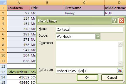 Fig-3 Range name for Contacts