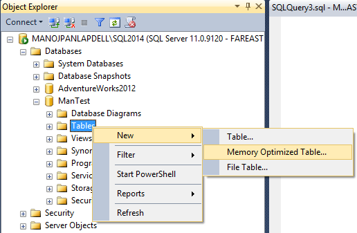 SQLServer2014HekatonTables