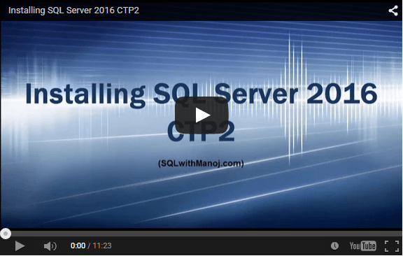 SQL Server 2016 CTP2 Install