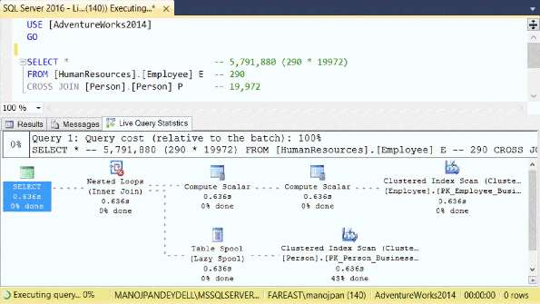 SQL Server 2016 - Live Query Stats